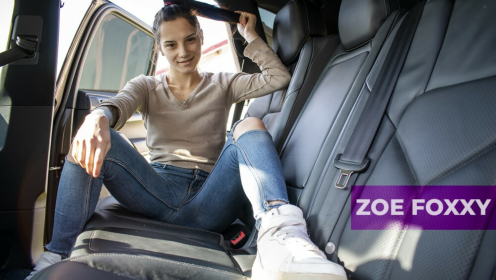 Zoe Foxxy - Brunette teen backseat fucking