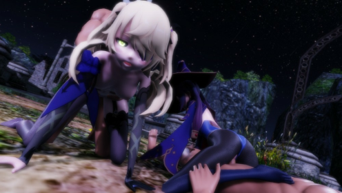 Genshin Impact Mona & Fischl Erotic Ritual 4K