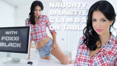Foxxi Black Naughty Table Climb in Stunning 4K