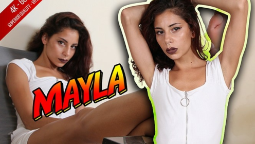 Mayla Smokes Cigar in Sexy White Dress Tease