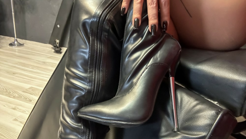 Mistress Kennya - Booted Dominance Display with Stiletto Heels